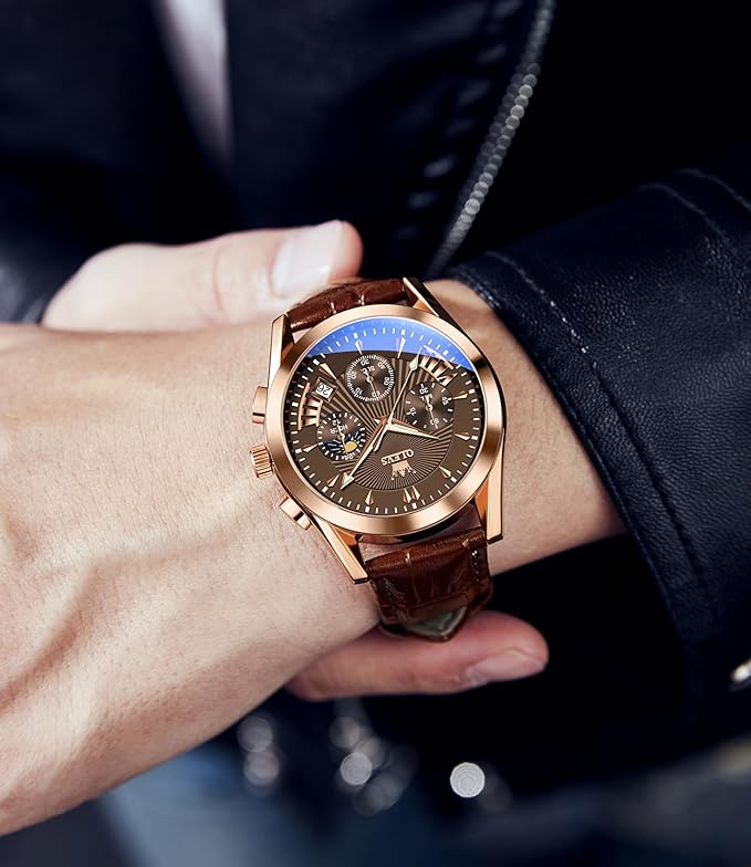 OLEVS Brown Leather Side